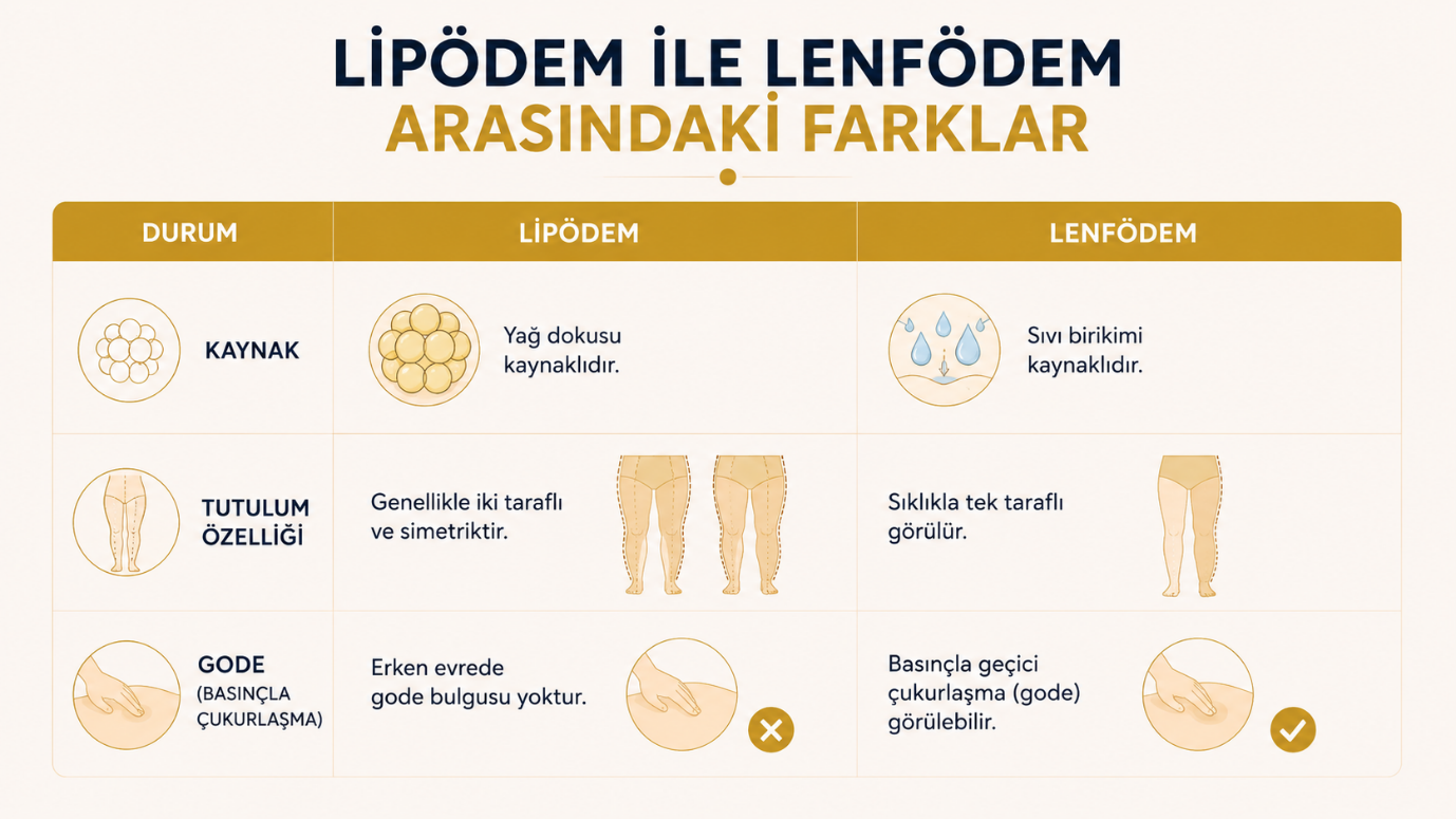 Lipödem ile lenfödem arasındaki fark
