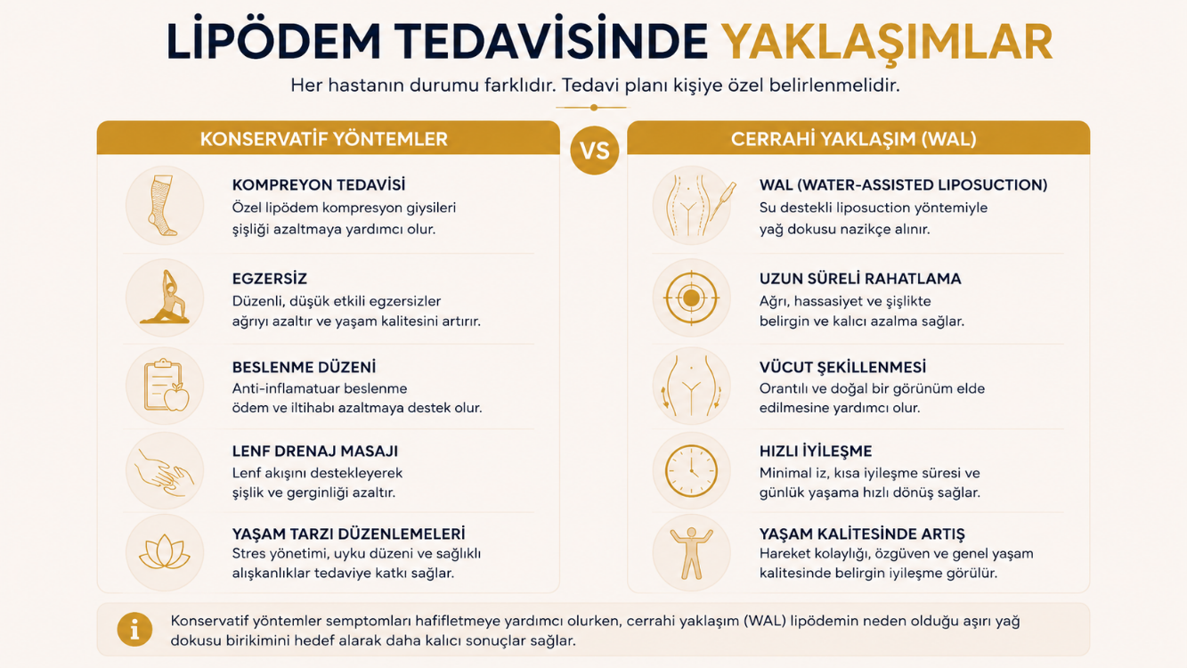 Lipödem tedavisinde hangi yaklaşımlar uygulanır