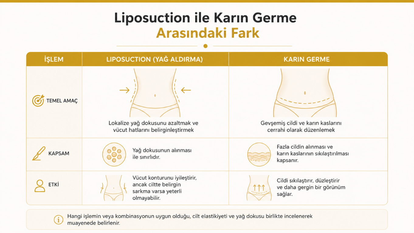 Liposuction ile karın germe arasındaki fark